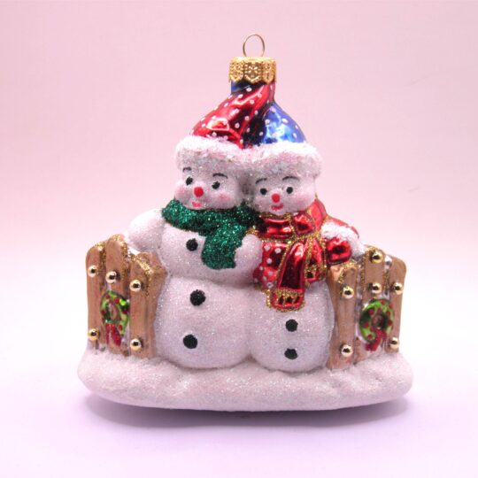 Bałwanki przy płocie